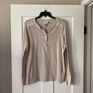 Knox Rose long sleeve waffle shirt